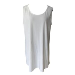 Clara Sunwoo White Sleeveless Scoop Neck Tunic Tank Top Size XL NEW Minimalilst